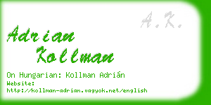 adrian kollman business card