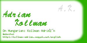 adrian kollman business card
